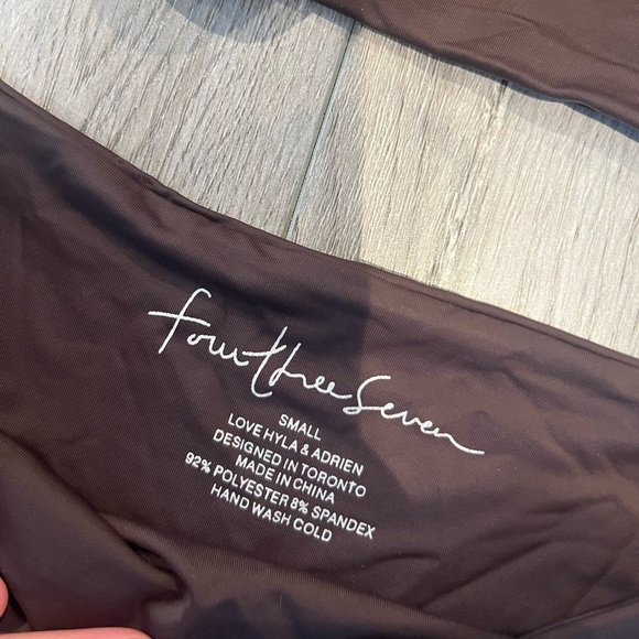 437 Swim in chocolate, size small Leo top, Aubrey bottom - Picture 3 of 5